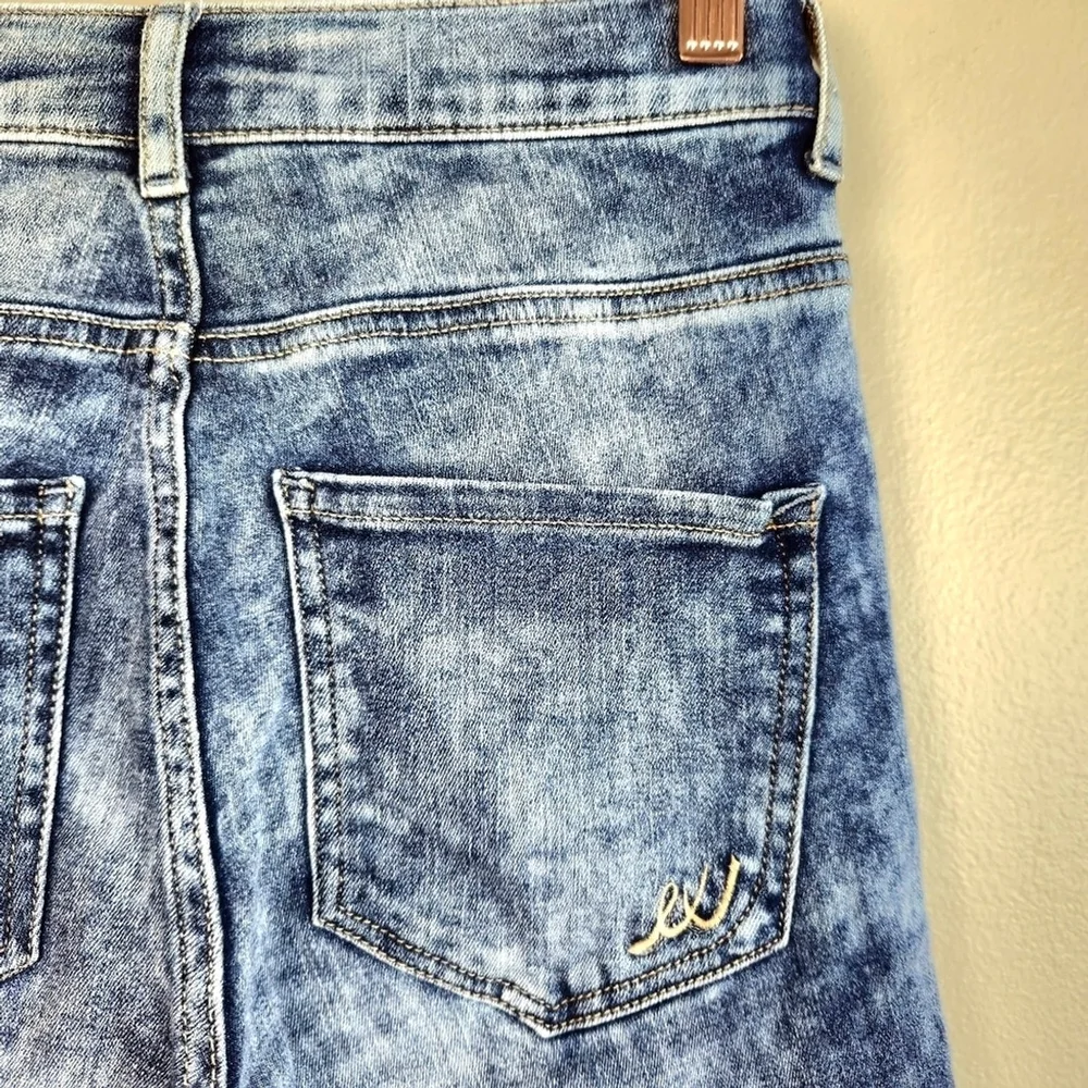 Express 2 High Rise Legging Light Blue Acid Wash Skinny Distressed Jegging Jeans